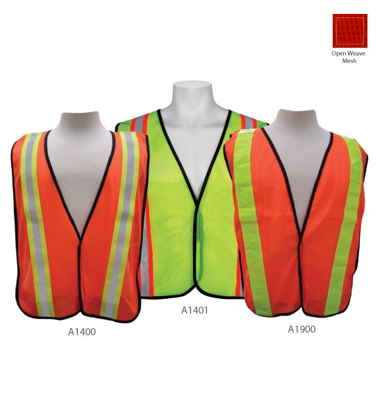 3A Safety - All-Purpose Mesh Safety Vest - 2 inch wide PVC tape-eSafety Supplies, Inc