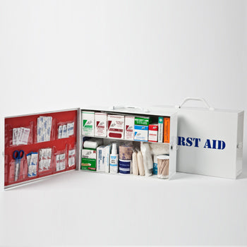 Two-Shelf 50 Person Durable Metal Industrial First Aid Cabinet-eSafety Supplies, Inc