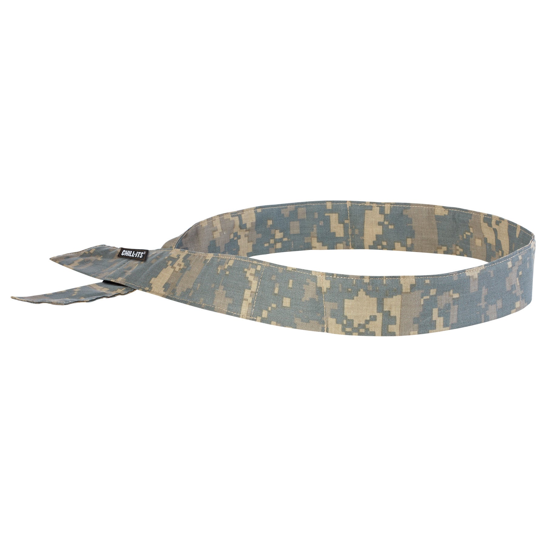 Ergodyne Brown Camouflage Chill-Its 6705 Lightweight Cotton Evaporative Cooling Bandana/Headband With Hook And Loop Closure-eSafety Supplies, Inc