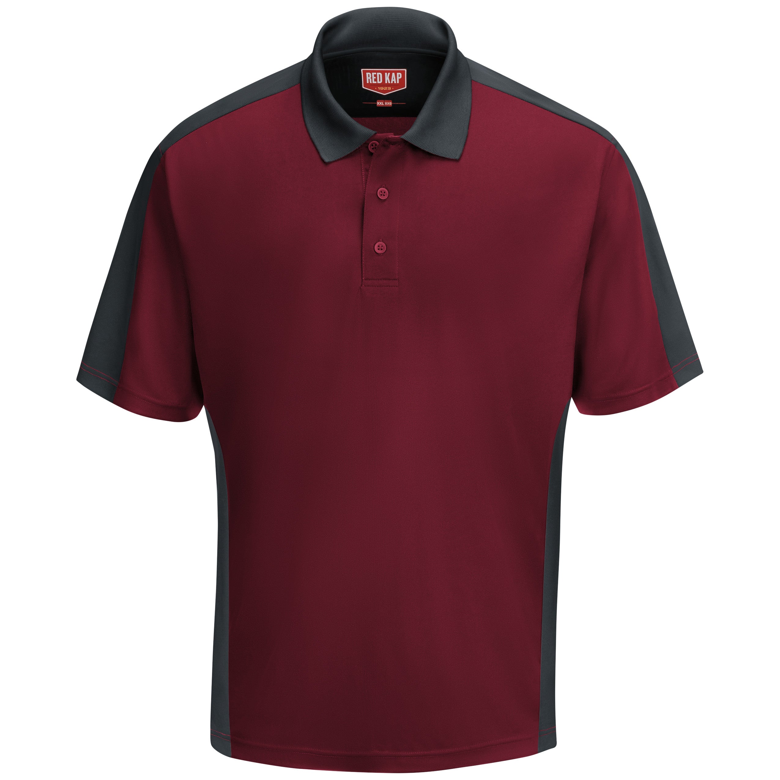 Men's Short Sleeve Performance Knit Two-Tone Polo SK54 - Burgundy/Charcoal-eSafety Supplies, Inc
