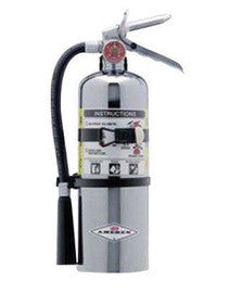 AmerexÂ® 5 Pound Stored Pressure ABC Dry Chemical 2A:10B:C Chrome Plated Steel Multi-Purpose Fire Extinguisher For Class A, B And C Fires With Anodized Aluminum Valve, Vehicle/Marine Bracket, Hose And Nozzle-eSafety Supplies, Inc