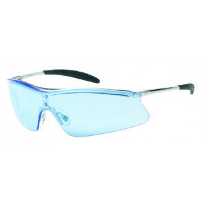 Metal Frame And Temples - Light Blue Lens - Rubber Temple Tips Safety Glasses-eSafety Supplies, Inc