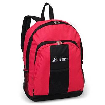 Everest Luggage Backpack with Front and Side Pockets - Candy Pink/Black-eSafety Supplies, Inc