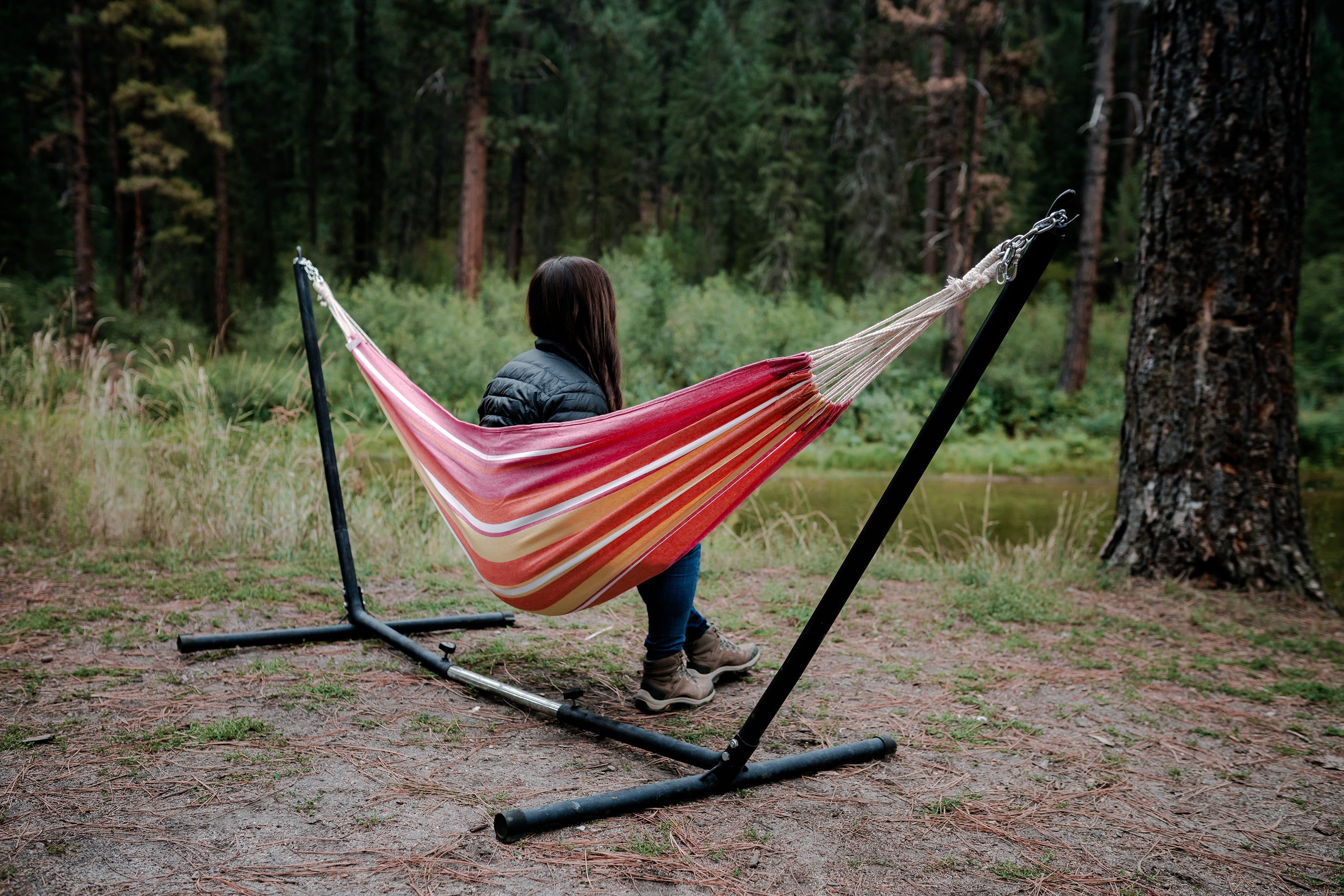 Cotton Hammock - 78 In X 31.50 In - Red-eSafety Supplies, Inc