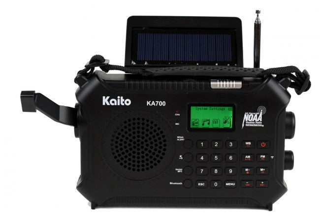 Kaito KA700 Bluetooth Emergency Hand Crank Dynamo & Solar Powered AM FM Weather Band Radio-eSafety Supplies, Inc