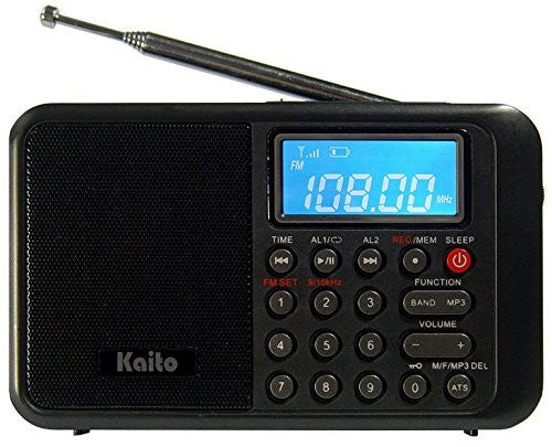 Kaito KA108 Super Sound quality AM FM Shortwave Radio with MP3 Player and Radio Recorder, Radio Time Schedule Recorder,Alarm Clock+ More-eSafety Supplies, Inc