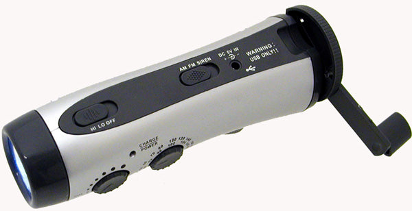 Crank Powered Pocket-Size AM/FM Radio with 5-LED Flashlight-eSafety Supplies, Inc