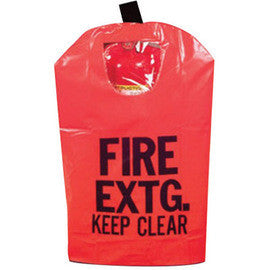 Brooks Red Reinforced Vinyl Large Fire Extinguisher Cover With Window, Hook And Loop Closure For Use With Portable, Pressurized And Cartridge-Operated Fire Extinguishers-eSafety Supplies, Inc