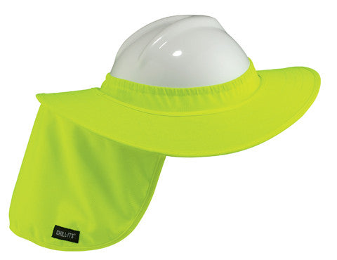Ergodyne Chill-Its 6660 Hard Hat Brim With Shade - Lime-eSafety Supplies, Inc