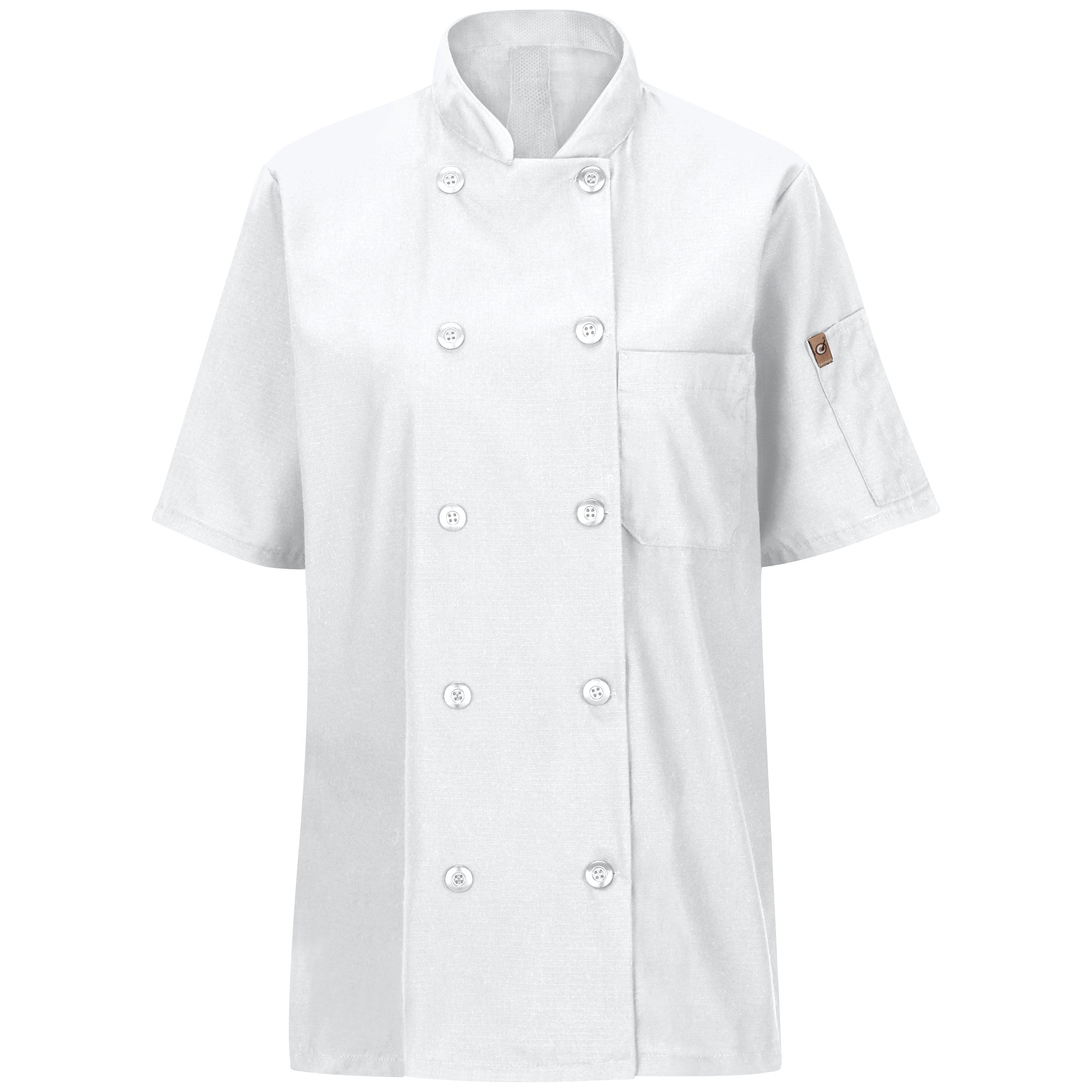 Women's Short Sleeve Chef Coat with OilBlok + MIMIX 045X - White-eSafety Supplies, Inc