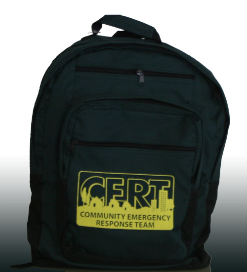 Green Backpack with CERT logo-eSafety Supplies, Inc
