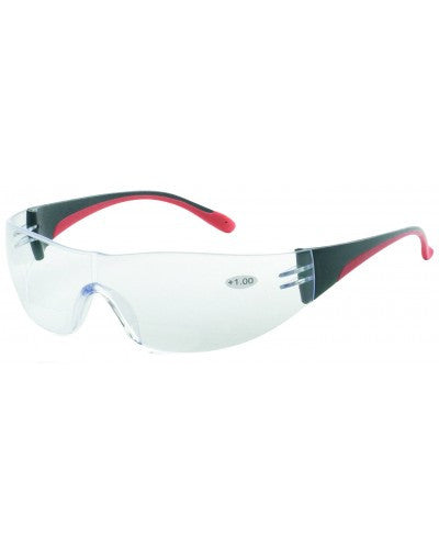 iNOX F Reader - Bifocal +1.0 clear lens with black and red frame-eSafety Supplies, Inc