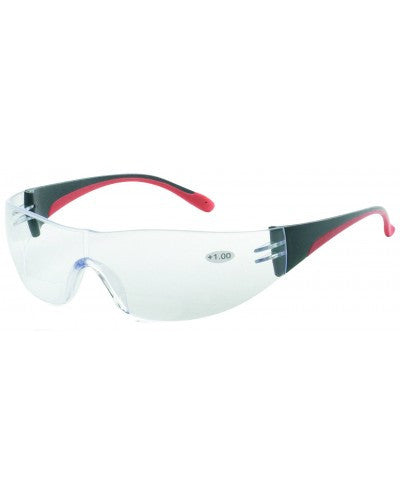 iNOX F Reader - Bifocal +2.5 clear lens with black and red frame-eSafety Supplies, Inc