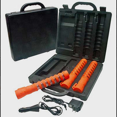 Rechargeable LED Baton Road Flare Kit - Orange / Red LED (3-pack)-eSafety Supplies, Inc