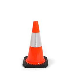 18" Orange Safety Cone with High Intensity Collar