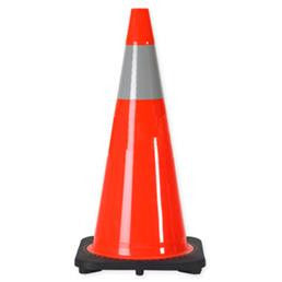 28" Orange Safety Cone with 6" High Intensity Collar