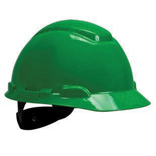 3M Green Polyethylene Hard Hat With 4-Point Ratchet Suspension And Uvicator UV Sensor (20 Pairs)-eSafety Supplies, Inc