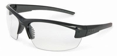 Uvex Mercury Safety Glasses With Black And Gray Frame And Clear Uvextra Anti-Fog Lens-eSafety Supplies, Inc