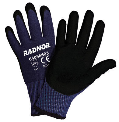 Radnor Black Microfoam Nitrile Palm Coated Gloves, Navy Blue liner-eSafety Supplies, Inc