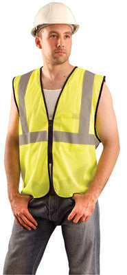 Value Mesh Standard Vest with Zipper-Yellow-eSafety Supplies, Inc
