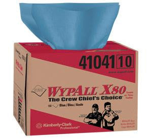 Kimberly-Clark 12.5" X 16.8" Blue WYPALL 1/4 Fold SHOPPRO Shop Towels In BRAG Box (160 Per Box)-eSafety Supplies, Inc