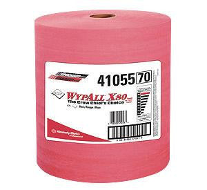 Kimberly-Clark 12 1/2" X 13.4" Red WYPALL X80 SHOPPRO Jumbo Roll Shop Towels (475 Per Roll)-eSafety Supplies, Inc