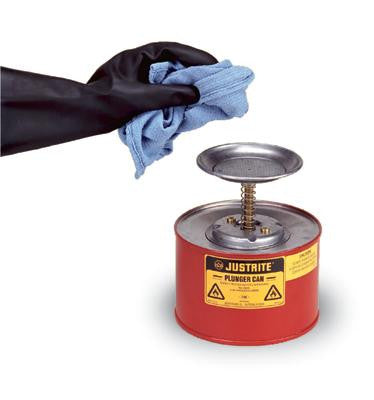 Justrite 1 Quart Red Plunger Can For Flammables-eSafety Supplies, Inc