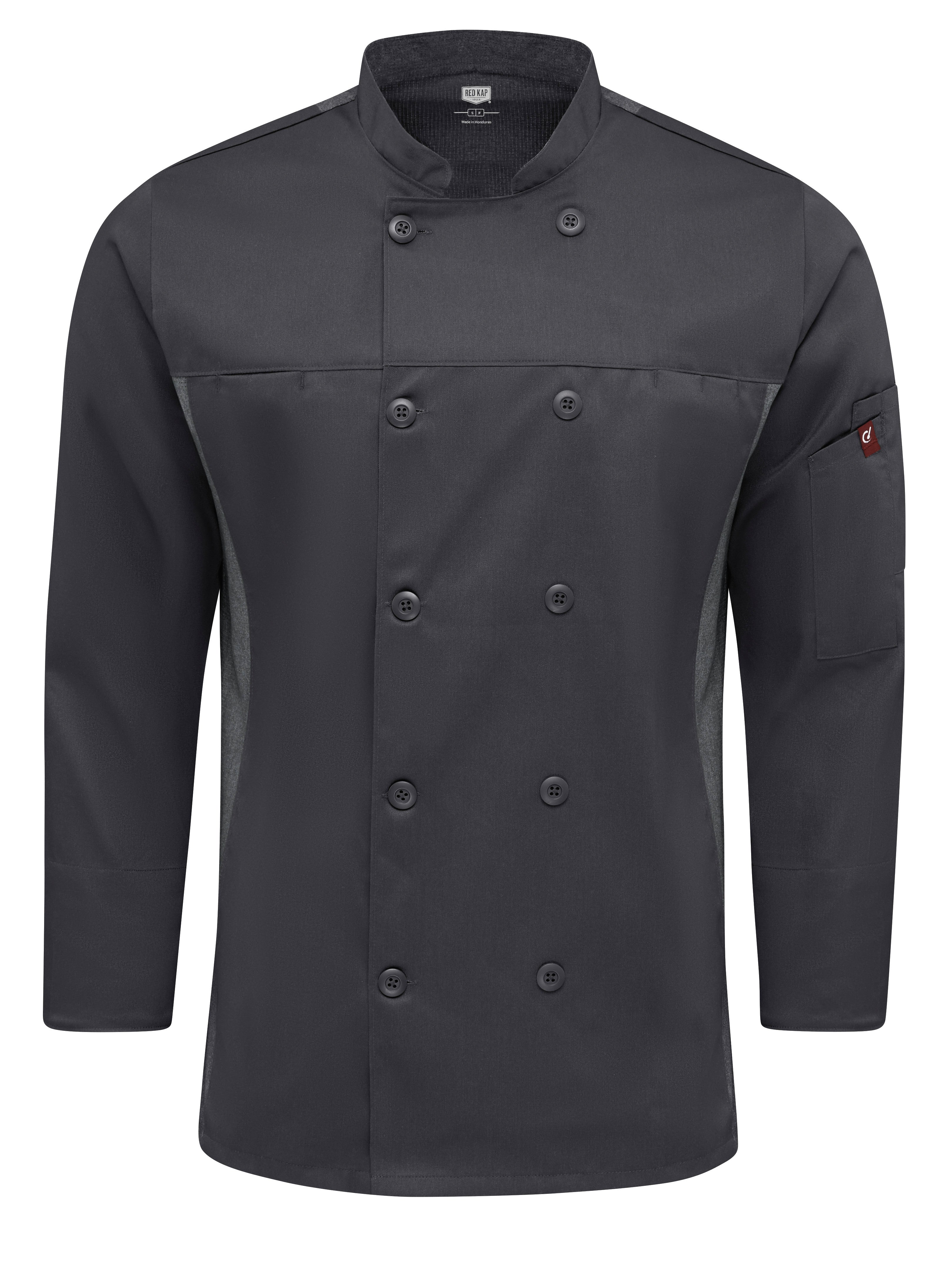 Men's Deluxe Airflow Chef Coat 054M - Charcoal-eSafety Supplies, Inc