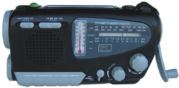 Dynamo/Solar Radio with Flashlight, Compass, Thermometer, and Siren-eSafety Supplies, Inc
