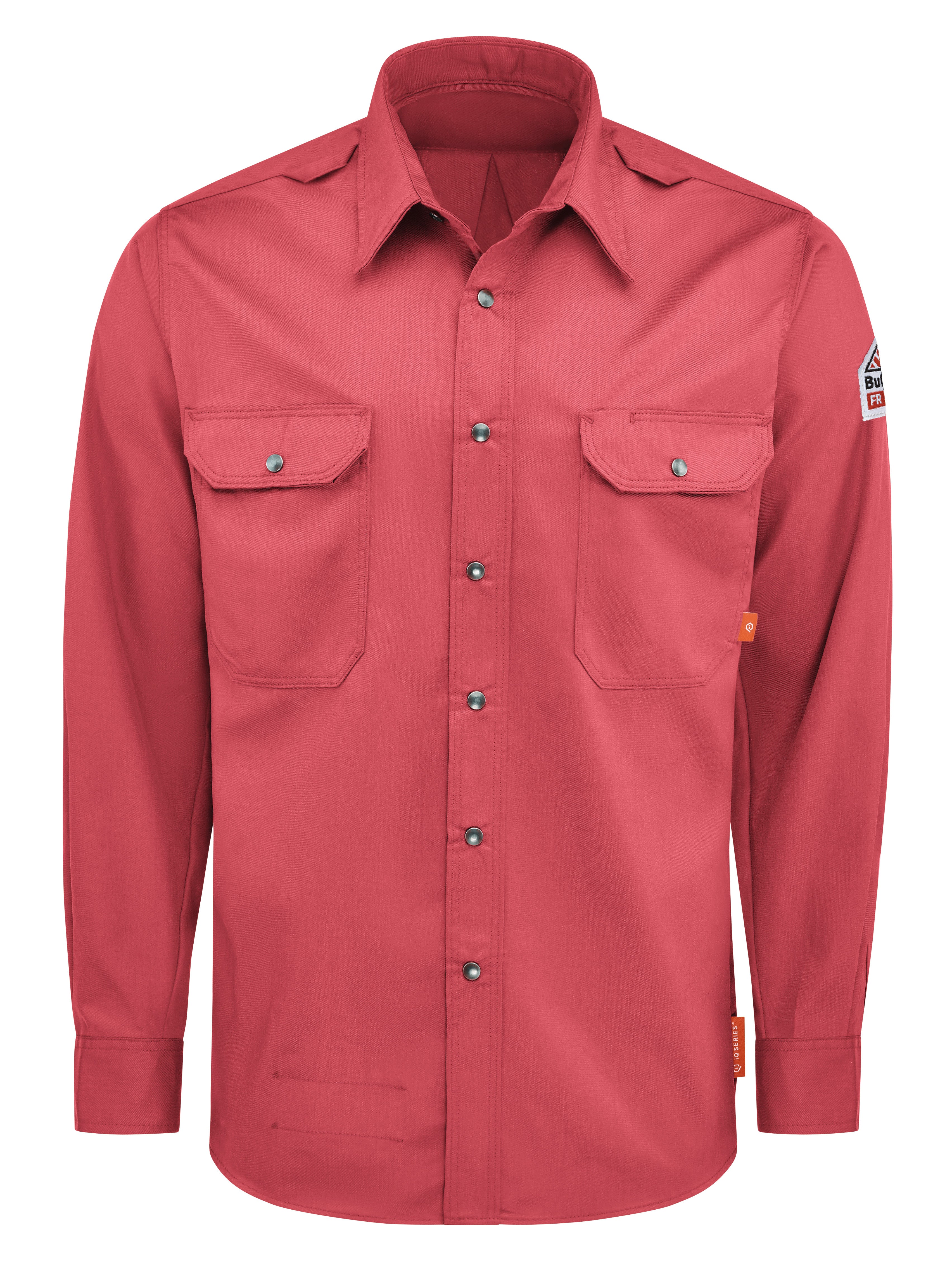 iQ Series® Men's Midweight Comfort Snap-Front Woven Shirt QS28 - Red-eSafety Supplies, Inc