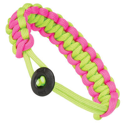 Klondike Adjustable Paracord Bracelet - Neon Green / Pink-eSafety Supplies, Inc