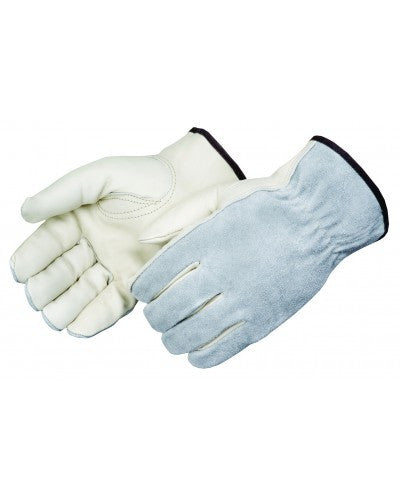 Grain cowhide driver - split leather back Gloves - Dozen-eSafety Supplies, Inc
