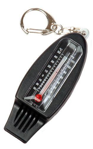 4-in-1 Whistle: Keychain, Whistle, Thermometer, Magnifier-eSafety Supplies, Inc