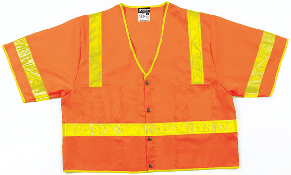 MCR Safety Class 3, Orange Poly Vest, 2" Slv Tape-eSafety Supplies, Inc