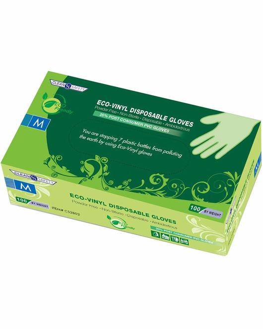 Clean Safety Green Eco-Vinyl 4mil Disposable Gloves-eSafety Supplies, Inc