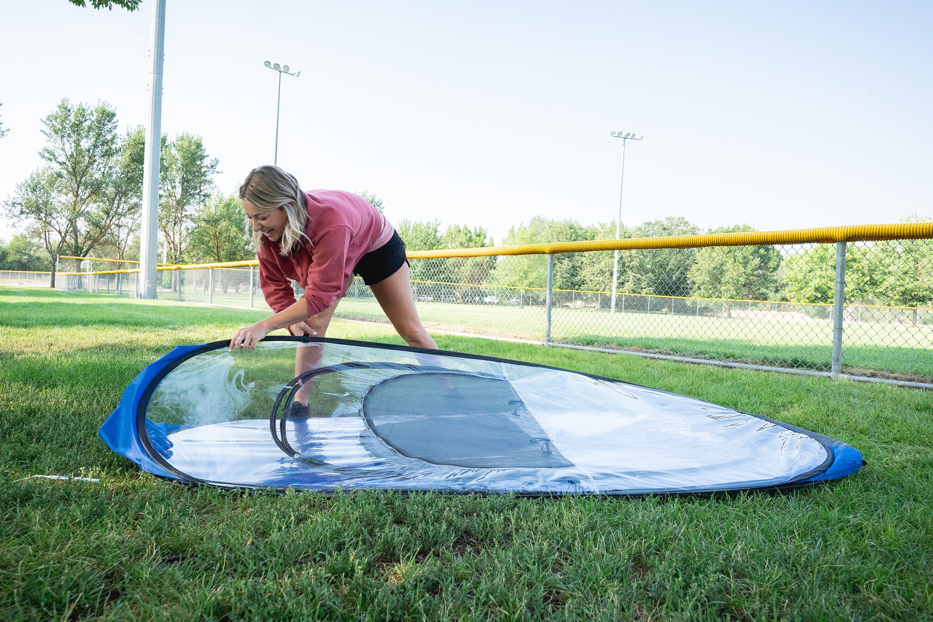 All Weather Pop Up Shelter - Clear / Blue-eSafety Supplies, Inc