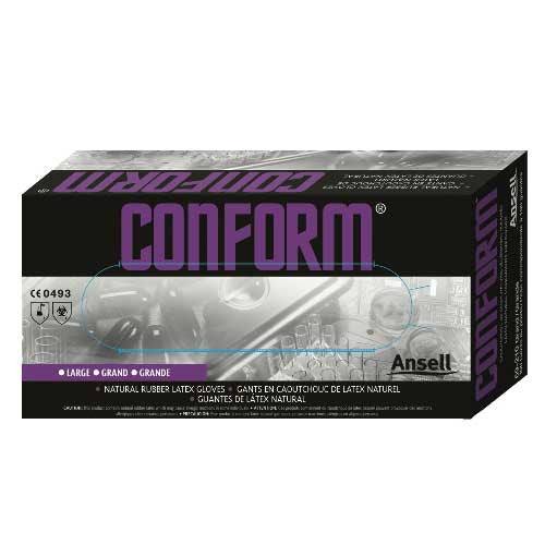 Ansell Conform, Powdered 100% Natural Latex Gloves - Box-eSafety Supplies, Inc