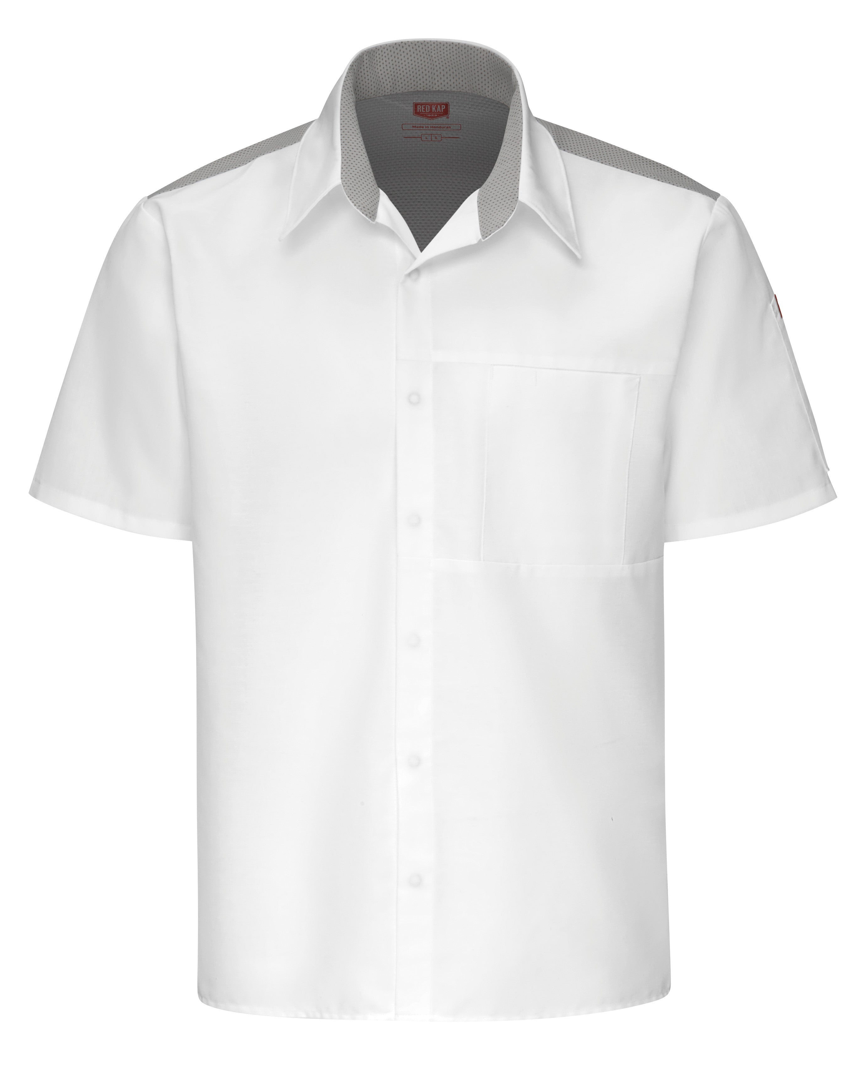 Men's Airflow Cook Shirt with OilBlok 502M - White with White/Gray Mesh-eSafety Supplies, Inc