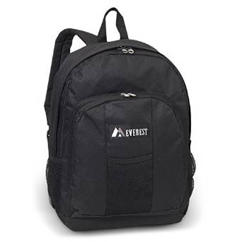 Everest Luggage Backpack with Front and Side Pockets - ev-bp2072-black-eSafety Supplies, Inc