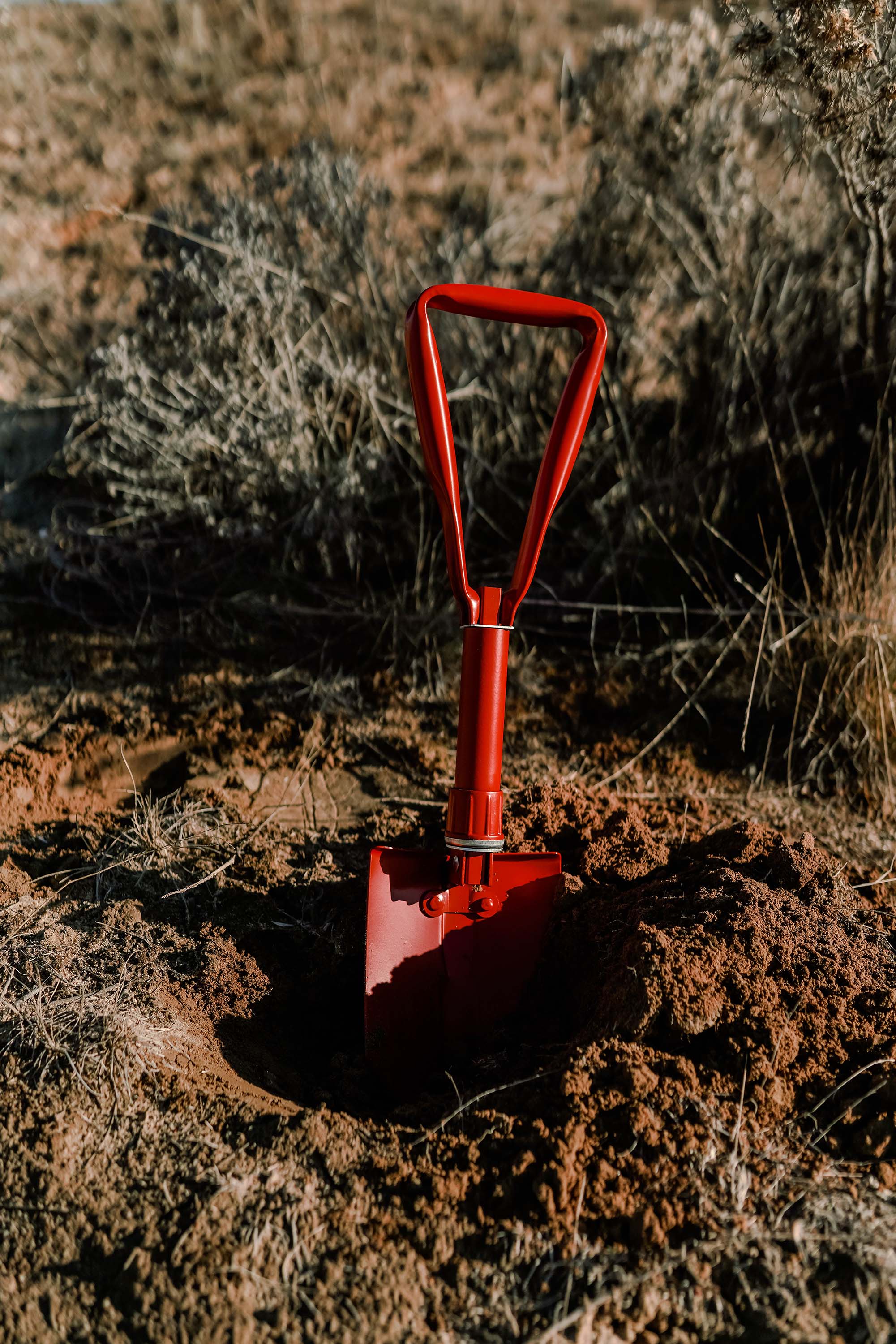 Double Folding Shovel - Red-eSafety Supplies, Inc