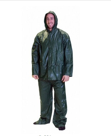 Mens Vinyl Rainsuit - Green - Large-eSafety Supplies, Inc