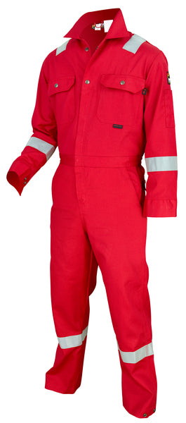 MCR Safety Deluxe FR Coverall, Silver RT, Red 36T-eSafety Supplies, Inc