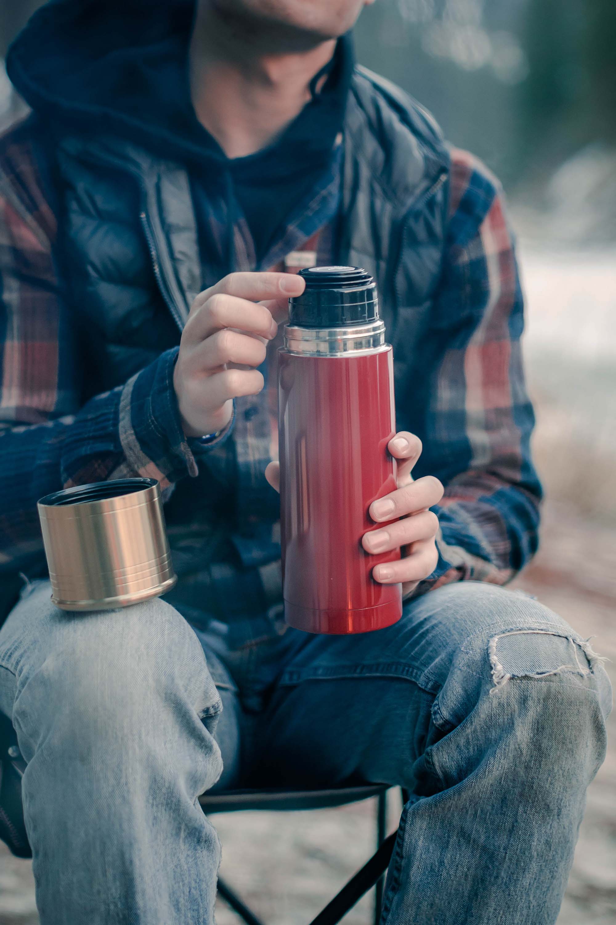 12 Ga Shotshell Thermal Bottle - 25 Oz - Red-eSafety Supplies, Inc