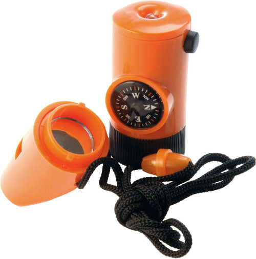 6-in-1 Whistle: Lanyard, Compass, Waterproof Whistle, Thermometer (Celsius) - and more...-eSafety Supplies, Inc