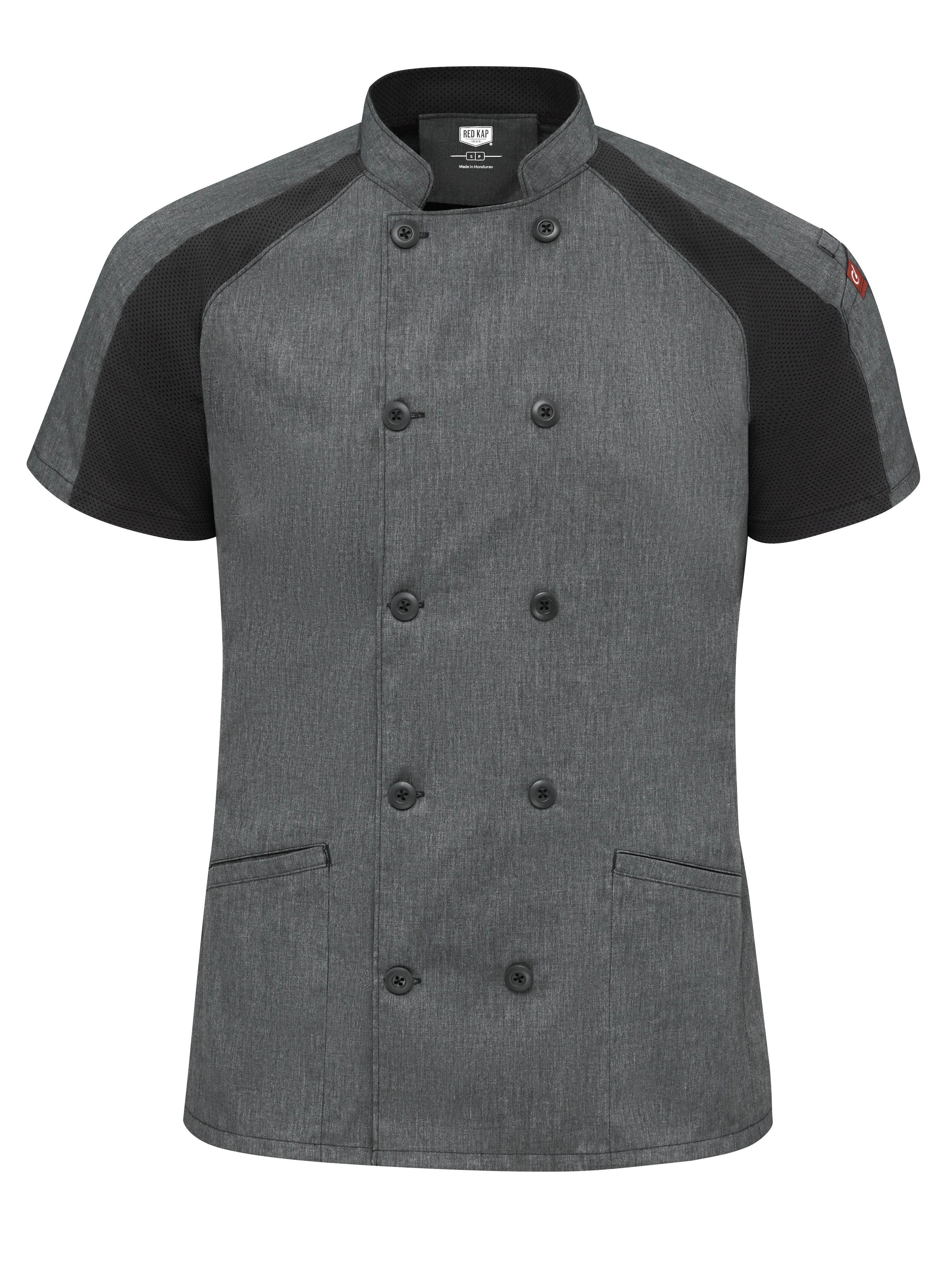 Women's Airflow Raglan Chef Coat with OilBlok 051W - Charcoal Heather with Charcoal/Black Mesh-eSafety Supplies, Inc