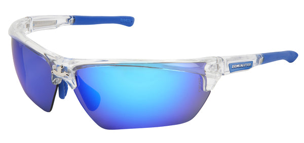 MCR Dominator DM3 Blue Polarized Safety Glasses