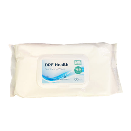 DRE Health Disinfecting Wipes 75% Alcohol - 60 wipes-eSafety Supplies, Inc
