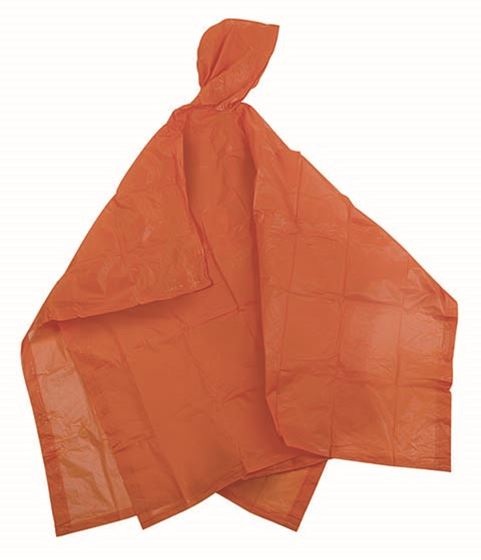 Vinyl Fashion Poncho - 52IN X 80IN - Orange-eSafety Supplies, Inc