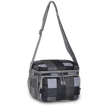 Everest Cooler Lunch Bag - Charcoal/Gray Plaid-eSafety Supplies, Inc