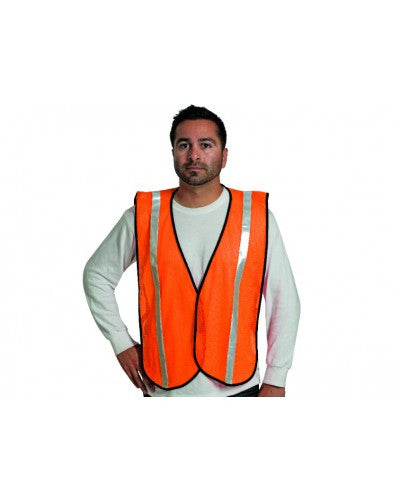 Liberty - Class 1 - Safety Vest (1" Silver Stripes) - High Visibility Orange-eSafety Supplies, Inc